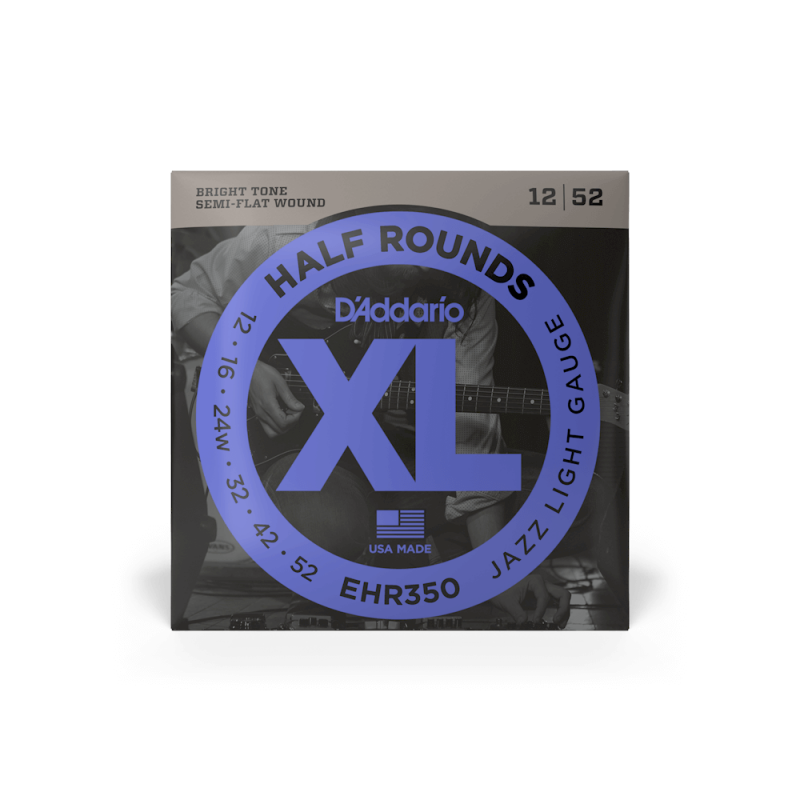 Набір струн D'ADDARIO EHR350 XL HALF ROUNDS JAZZ LIGHT (12-52)
